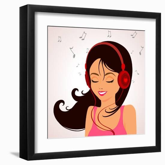 Girl Music-Julka-Framed Art Print