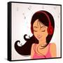 Girl Music-Julka-Framed Stretched Canvas