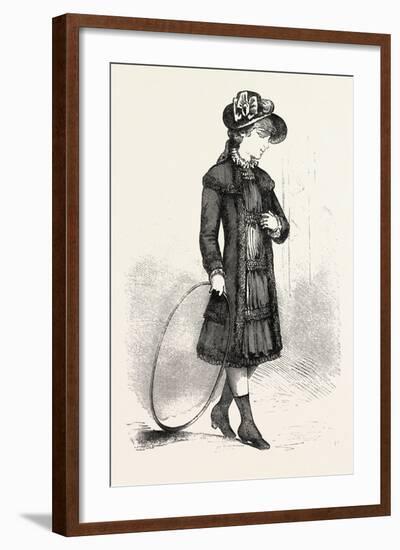 Girl of Six, Crimson Vicuna, with Satin Plastron, 1882, Fashion-null-Framed Giclee Print