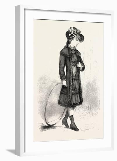 Girl of Six, Crimson Vicuna, with Satin Plastron, 1882, Fashion-null-Framed Giclee Print