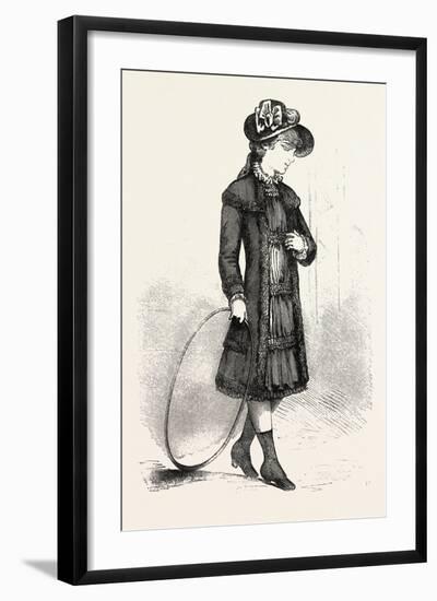 Girl of Six, Crimson Vicuna, with Satin Plastron, 1882, Fashion-null-Framed Giclee Print