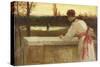 Girl on a Balcony Watching a Couple by a Lake-Philip Richard Morris-Stretched Canvas