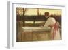 Girl on a Balcony Watching a Couple by a Lake-Philip Richard Morris-Framed Giclee Print