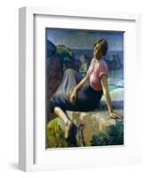 Girl on a Cliff, 1926-Harold Harvey-Framed Giclee Print