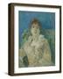 Girl on a Divan, Ca 1885-Berthe Morisot-Framed Giclee Print