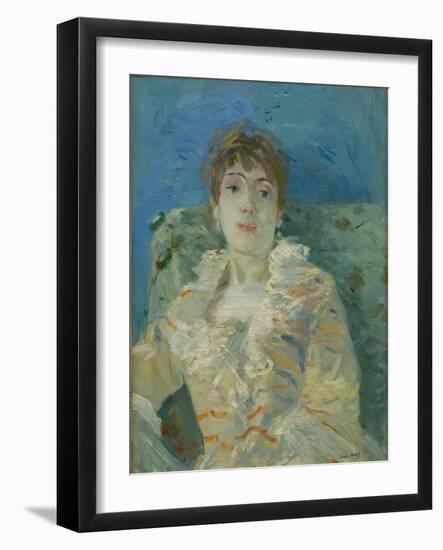 Girl on a Divan, Ca 1885-Berthe Morisot-Framed Giclee Print