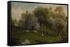 Girl on a Hillside, Apple Blossoms, 1874-Martin Johnson Heade-Framed Stretched Canvas