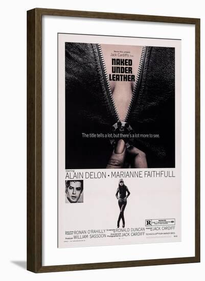 Girl on a Motorcycle, (Aka Naked under Leather), from Left: Alain Delon, Marianne Faithfull, 1968-null-Framed Art Print