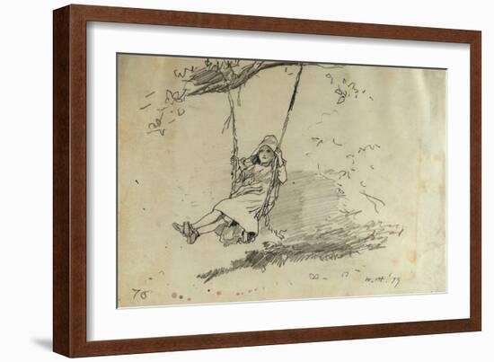 Girl on a Swing, 1879-Winslow Homer-Framed Giclee Print