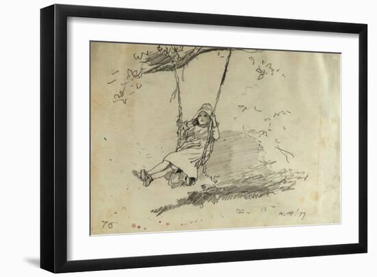 Girl on a Swing, 1879-Winslow Homer-Framed Giclee Print