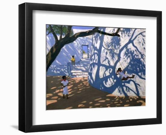 Girl on a Swing, India, 2000-Andrew Macara-Framed Premium Giclee Print