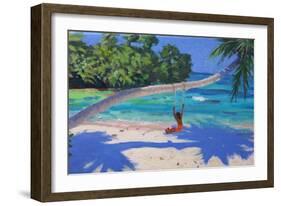 Girl on a Swing, Seychelles, 2015-Andrew Macara-Framed Giclee Print