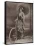 Girl on Bicycle, Dressed in the Japanese Fashion-null-Framed Stretched Canvas