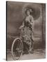 Girl on Bicycle, Dressed in the Japanese Fashion-null-Stretched Canvas