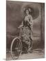 Girl on Bicycle, Dressed in the Japanese Fashion-null-Mounted Photographic Print