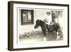 Girl on Pony-null-Framed Art Print