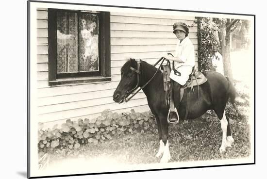 Girl on Pony-null-Mounted Art Print