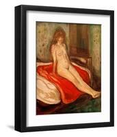 Girl on Red Cloth-Edvard Munch-Framed Giclee Print