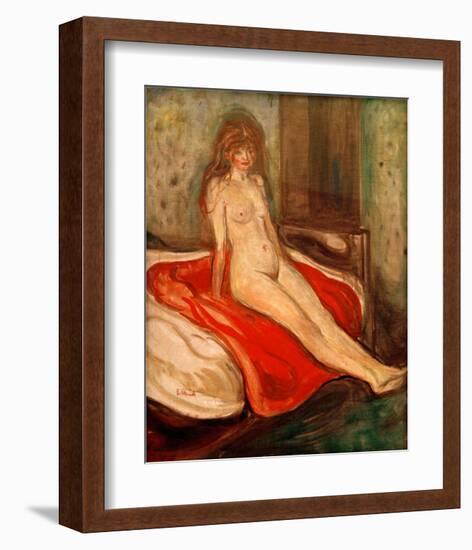 Girl on Red Cloth-Edvard Munch-Framed Giclee Print