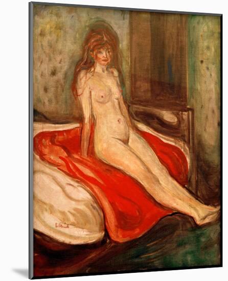 Girl on Red Cloth-Edvard Munch-Mounted Giclee Print