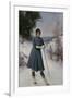 Girl on Skis-Axel Hjalmar Ender-Framed Giclee Print