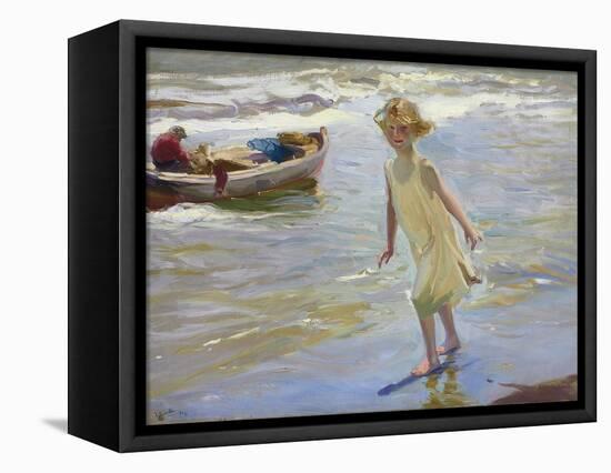 Girl on the Beach-Joaqu?n Sorolla y Bastida-Framed Stretched Canvas