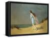 Girl on the Beach-Frank Richards-Framed Stretched Canvas