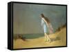 Girl on the Beach-Frank Richards-Framed Stretched Canvas