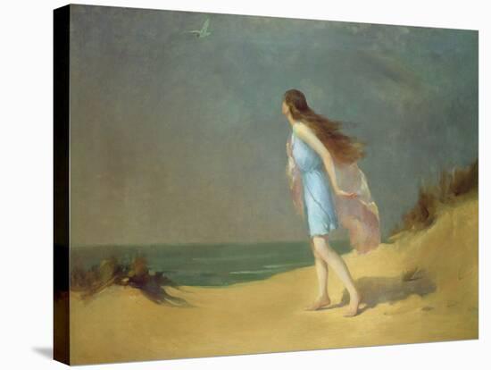 Girl on the Beach-Frank Richards-Stretched Canvas