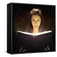 Girl Opened a Magic Book-conrado-Framed Stretched Canvas