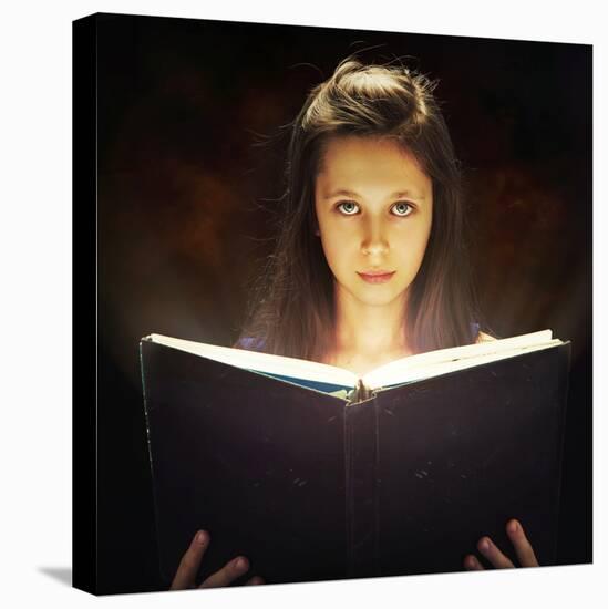 Girl Opened a Magic Book-conrado-Stretched Canvas