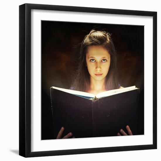 Girl Opened a Magic Book-conrado-Framed Photographic Print