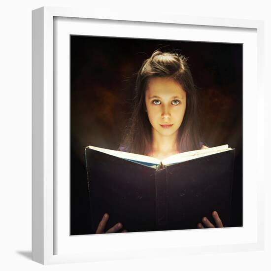 Girl Opened a Magic Book-conrado-Framed Photographic Print