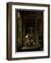 Girl Peeling an Apple-Cornelis Bisschop-Framed Art Print