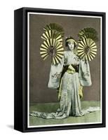 Girl Performing a Fan Dance, Japan, 1904-null-Framed Stretched Canvas