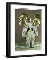 Girl Performing a Fan Dance, Japan, 1904-null-Framed Giclee Print