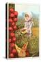 Girl Picking Cherries-null-Stretched Canvas