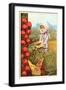 Girl Picking Cherries-null-Framed Art Print