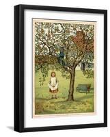 Girl Picks Fruit 1881-Thomas Crane-Framed Art Print