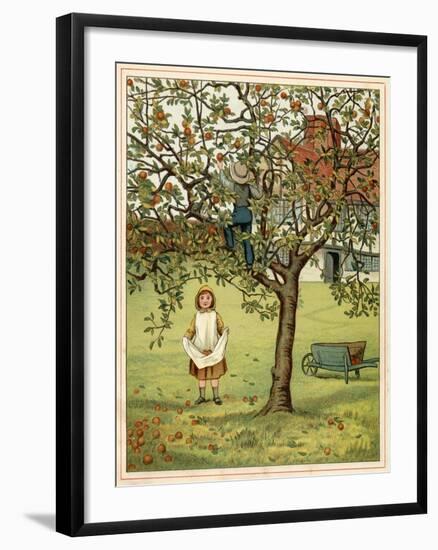 Girl Picks Fruit 1881-Thomas Crane-Framed Art Print