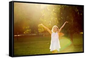 Girl Playing in the Sun-Elena Efimova-Framed Stretched Canvas