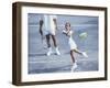 Girl Playing Tennis Under Supervision of a Coach-null-Framed Photographic Print