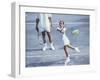 Girl Playing Tennis Under Supervision of a Coach-null-Framed Photographic Print