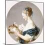 Girl Playing with a Dog and a Cat (Said to Be Marie-Madeline Colombe)-Jean-Honoré Fragonard-Mounted Giclee Print