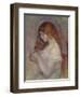 Girl Playing with Her Hair-Pierre-Auguste Renoir-Framed Giclee Print