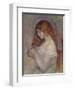 Girl Playing with Her Hair-Pierre-Auguste Renoir-Framed Giclee Print