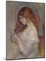 Girl Playing with Her Hair-Pierre-Auguste Renoir-Mounted Giclee Print