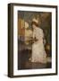 Girl Playing with Solitaire (Oil on Canvas)-Frank Weston Benson-Framed Giclee Print