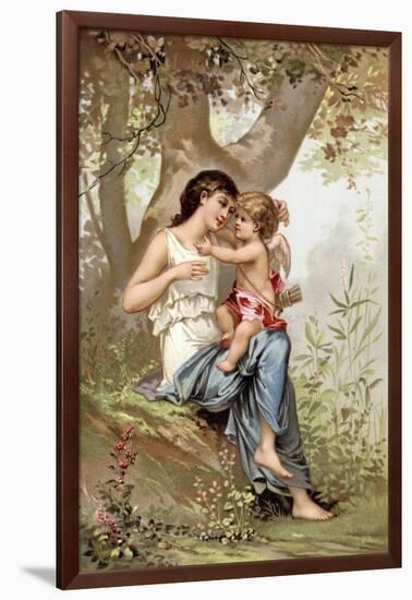 Girl, Possibly Venus, with Cupid-null-Framed Giclee Print