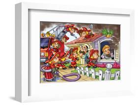 Girl Power - Firefighters-null-Framed Art Print